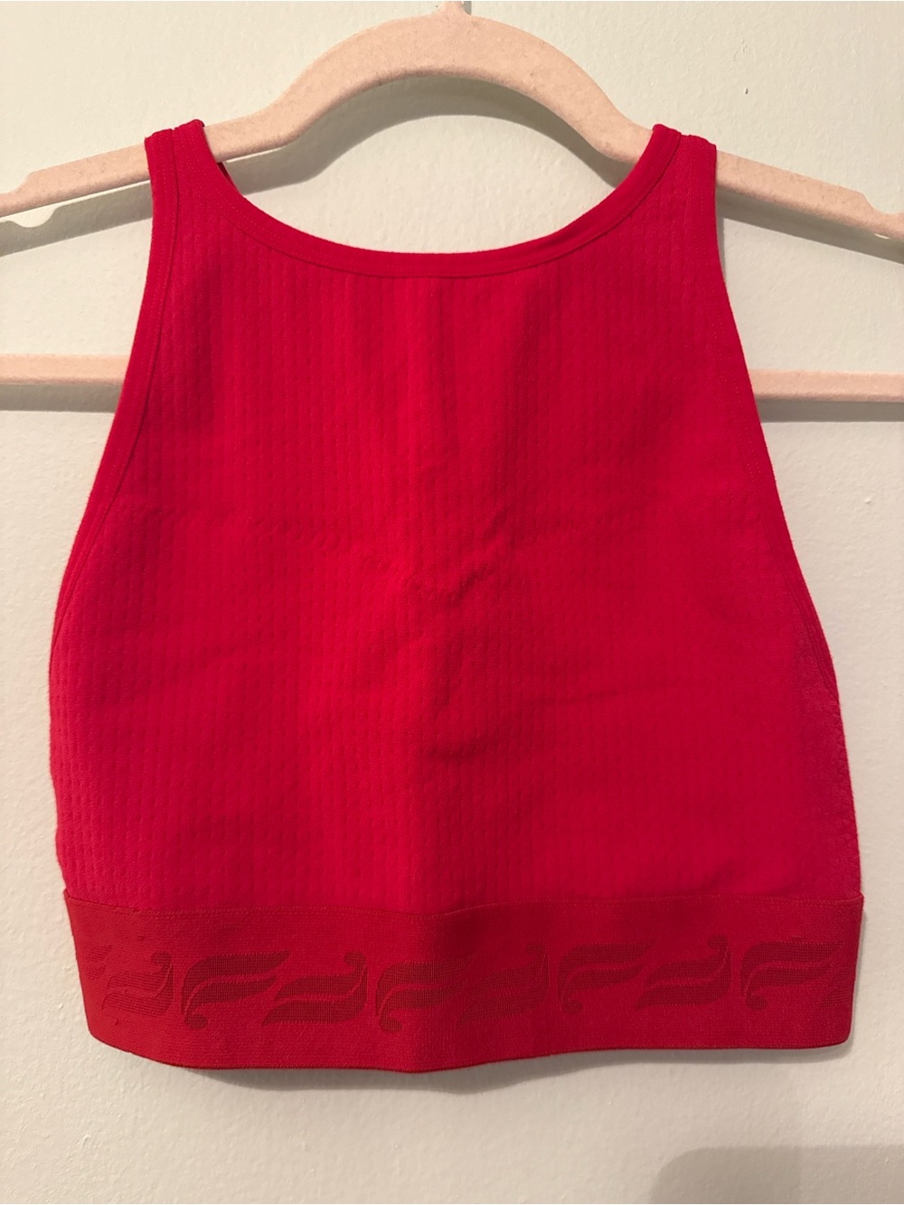 Red Ribbed Sports Bra
